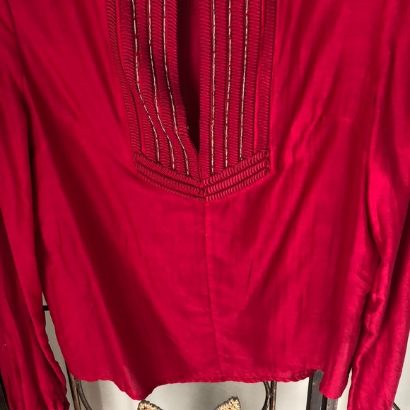 H&M Red full sleeve top with embroidery design - Picture 5 of 5